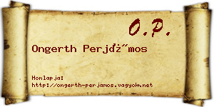 Ongerth Perjámos névjegykártya